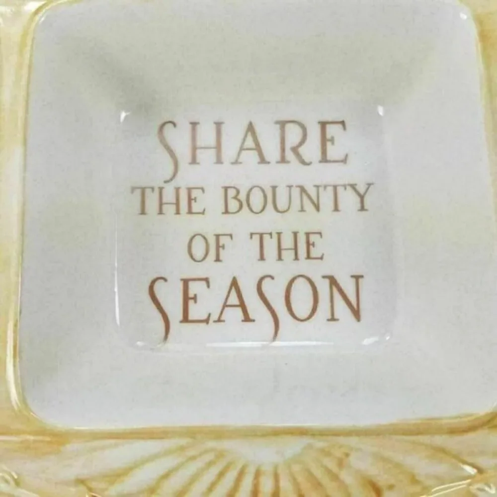 Autumn Fall Divided‎ Dish 3 Section Serving Ceramic Bounty of the Season New